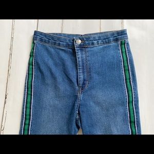 Green Stripped Vintage Denim Jeans